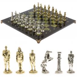Шахматы сувенирные "Великая Отечественная война" доска 40х40 см змеевик