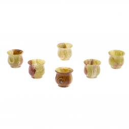 Набор стаканов из оникса 6 шт 6х6 см в коробке (2,5х2,5)