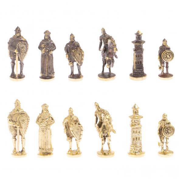 Шахматы в подарок &amp;quot;Богатыри&amp;quot; змеевик серый мрамор 40х40 см 126132