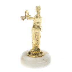 Статуэтка "Фемида" из бронзы на подставке из кварца