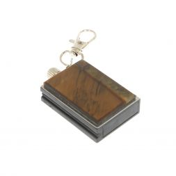 Брелок огниво "Вечная спичка" с накладкой из камня тигровый глаз 2,8х1,3х5 см