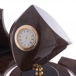 Письменный прибор "Лидер" камень обсидиан коричневый