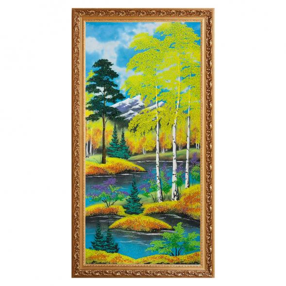 Картина &amp;quot;Осенний пейзаж&amp;quot; багет №7 40х80 см, каменная крошка 111840