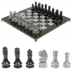 Шахматы с каменными фигурами мрамор гранит 44х44 см