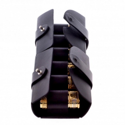 Набор стопок "Герб России" 6 шт в кожаном патронташе Златоуст