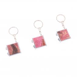 Складное зеркало брелок из родонита квадратное