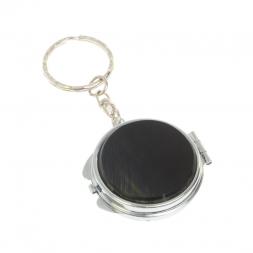 Складное зеркало брелок из соколиного глаза круглое