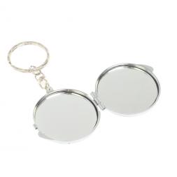 Складное зеркало брелок из соколиного глаза круглое