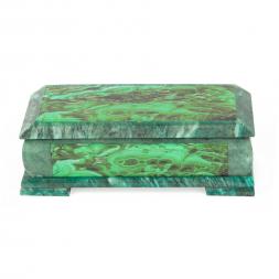 Шкатулка с иллюстрацией под малахит кд2 23х9х7,5 см