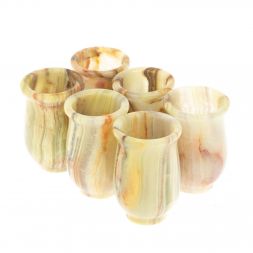 Набор стопок из оникса 3,7х6 см 6 шт в коробке (1,5х2,5)