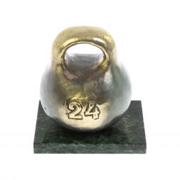 Статуэтка из бронзы "Гиря 24 кг" змеевик 8,5х6,5х8,5 см