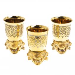 Стопки перевертыши "Тигр" 3 шт 60 мл бронза Златоуст