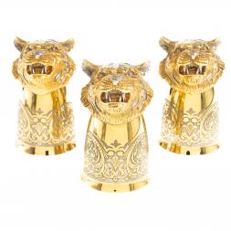 Стопки перевертыши "Тигр" 3 шт 60 мл бронза Златоуст