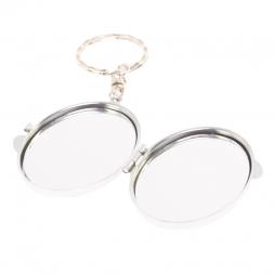 Складное зеркало брелок из малахита овальное