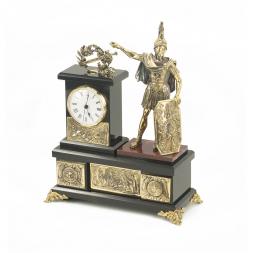 Каминные часы "Цезарь" бронза яшма долерит