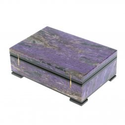 Шкатулка из камня чароит 12х8х4 см