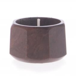 Подсвечник из обсидиана со свечей 5,5х5,5х3,5 см