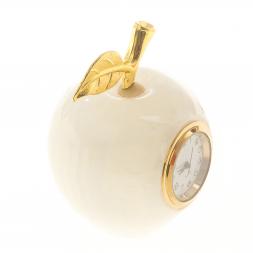 Часы «Яблоко» из бежевого оникса 5×6 см (2)