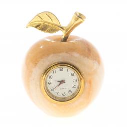 Часы «Яблоко» из бежевого оникса 5×6 см (2)
