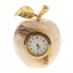 Часы «Яблоко» из бежевого оникса 5×6 см (2)