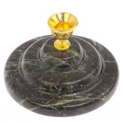 Подсвечник церковный из змеевика 7х4,5 см