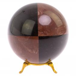 Шар 10 см из лемезита и черного змеевика