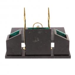 Письменный набор "Канцелярский" с часами змеевик