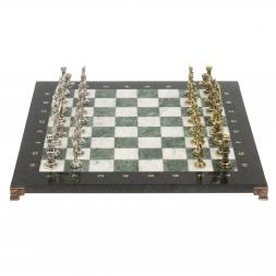 Шахматы "Отечественная война 1812 г." доска 40х40 см мрамор шабровский змеевик