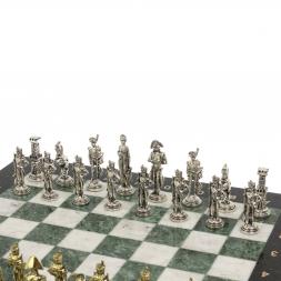 Шахматы "Отечественная война 1812 г." доска 40х40 см мрамор шабровский змеевик