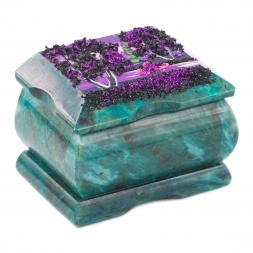 Шкатулка с росписью на крышке "Рассвет" 8х6х5,5 см