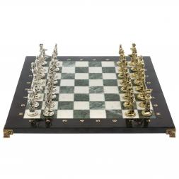 Шахматы "Великая Отечественная война" мрамор змеевик 40х40 см