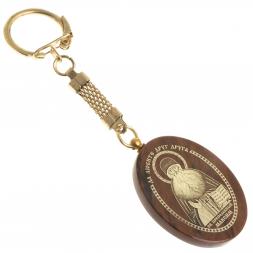 Брелок-оберег с молитвой "Св. преподобный Максим" камень обсидиан