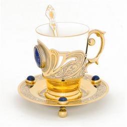 Кофейная пара "Лазуритовая" фарфор 170 мл Златоуст