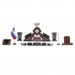 Письменный набор "Герб РФ" камень лемезит