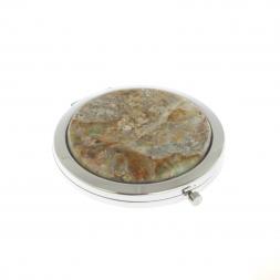 Зеркало круглое зеленый флюорит цвет серебро