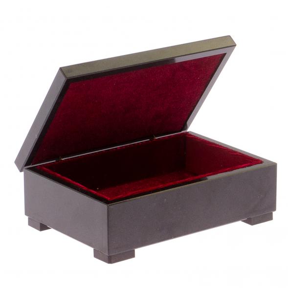 Шкатулка из малахита и долерита 12,5х8,5х4,5 см 125299