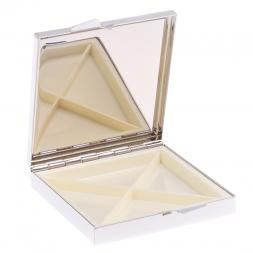 Таблетница на 4 отделения из фиолетового флюорита цвет серебро