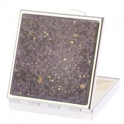 Таблетница на 4 отделения из фиолетового флюорита цвет серебро