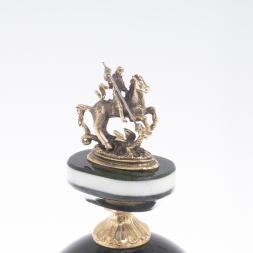 Письменный набор "Георгий Победоносец" змеевик