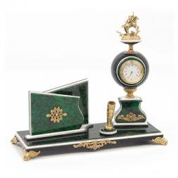 Письменный набор "Георгий Победоносец" змеевик