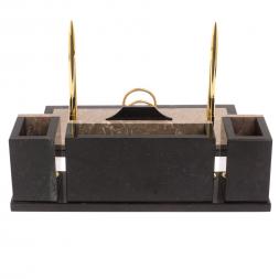 Письменный набор "Щит из бежевого мрамора