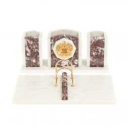 Письменный набор "Канцелярский" с гербом из мрамора и креноида