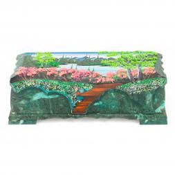 Шкатулка с расписной крышкой "Лето" П5 30х13х8,5 см