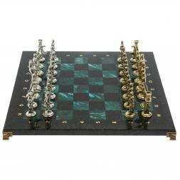 Шахматы "Великая Отечественная война" доска 40х40 см шабровский змеевик