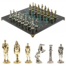 Шахматы "Великая Отечественная война" доска 40х40 см шабровский змеевик
