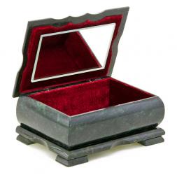 Шкатулка прямоугольная большая камень змеевик 18х12х9,5 см