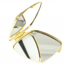 Зеркальце закругленное из змеевика прямая ящерица цвет золото