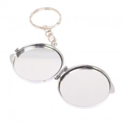 Складное зеркало брелок из малахита круглое