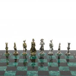 Шахматы "Отечественная война 1812 г." доска 40х40 см шабровский змеевик