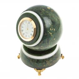 Часы Шар Антисресс из змеевика 8,5х8,5х12,5 см